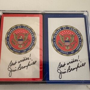 Rare! Congressional playing cards signed by Congressman Jim Broyhill of NC